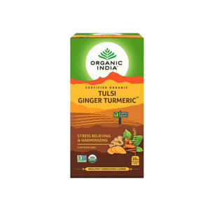 Organic India Tulsi s kurkumou a zázvorem, porcovaný čaj, 25 sáčků