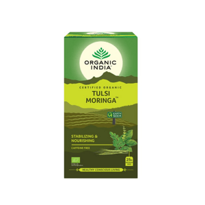 Organic India Tulsi Moringa, porcovaný čaj, 25 sáčků