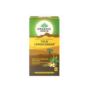 Organic India Tulsi s citrónem a zázvorem, porcovaný čaj, 25 sáčků