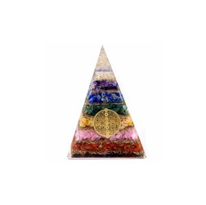AWM Orgonit Pyramida - Sedm Čaker Květ Života - 7,5cm 1ks